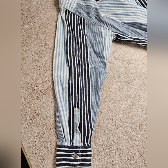 Vintage Banana Republic Safari & Travel Blue Multi Striped Button Down Shirt XL - Picture 9 of 9